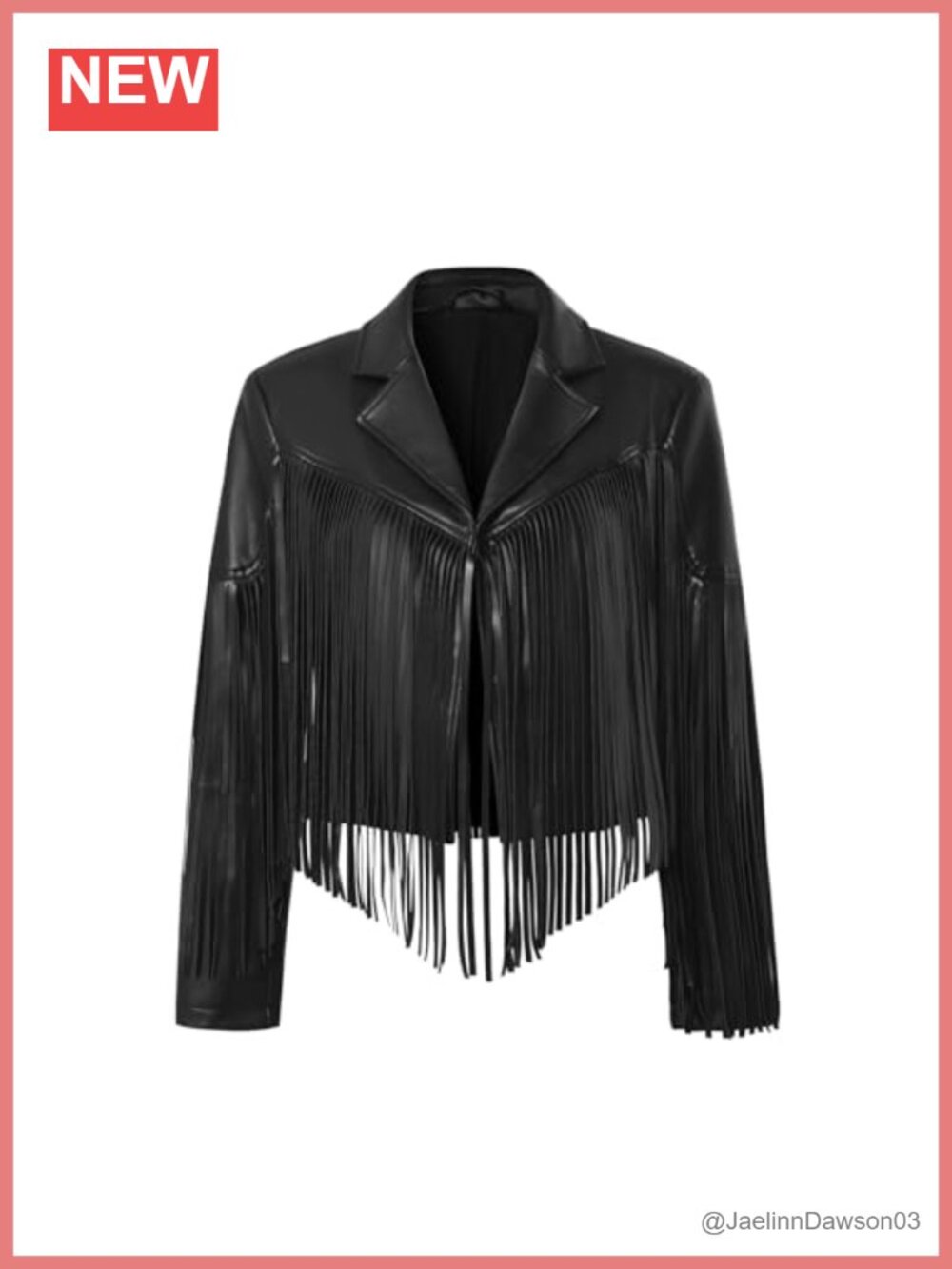 Fringe Faux Leather Jacket Western Cowgirl Tassel Crop Moto Country Concert
